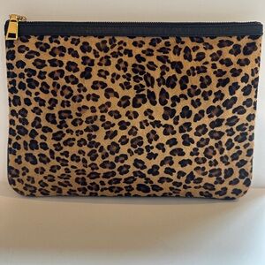 Banana Republic Animal Print Pony Hair and Leather Clutch